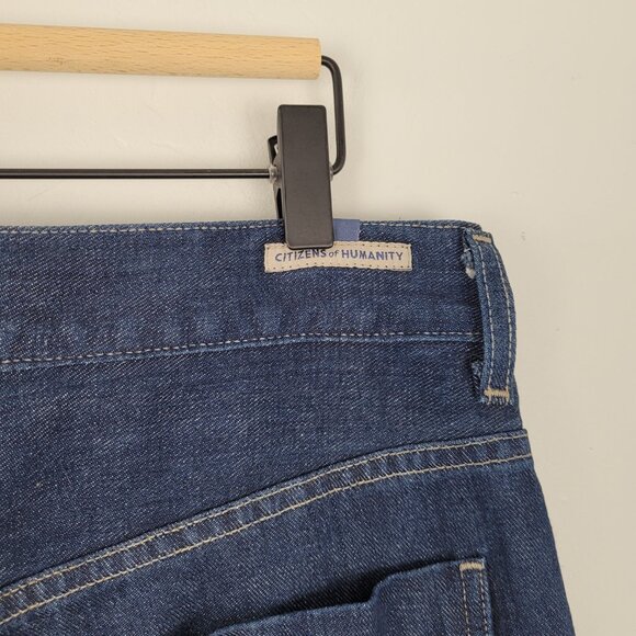 Citizens Of Humanity Jeans Straight Leg Crop Low Rise Dark Wash Blue Size 28 - Picture 10 of 14